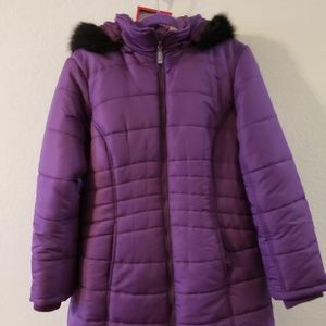 Susan Graver Puffer Winter Coat removable hood
